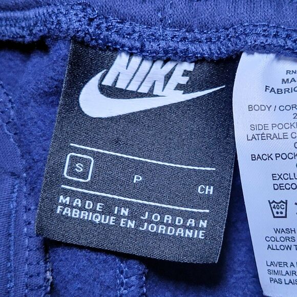 Nike Men's Size S Explosive Club Fleece Sweat Shorts Navy Blue Pre-Owned - Picture 9 of 10